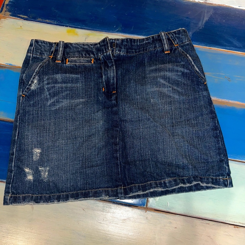 GAP Distressed Denim Mini Skirt